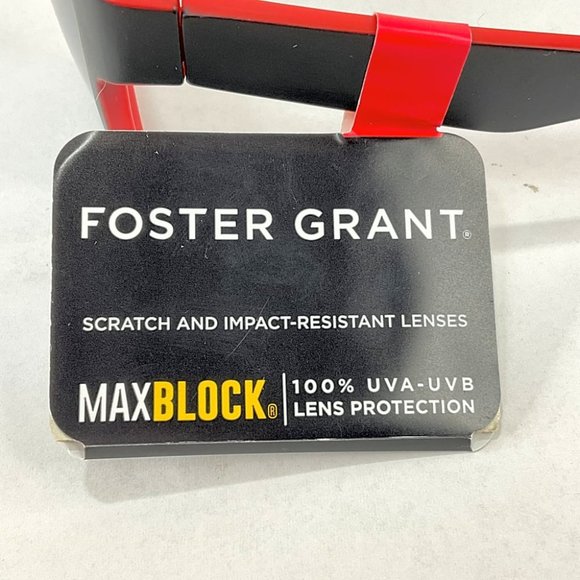 2/$15 Foster Grant Sunglasses Max Block Red and Black - Picture 4 of 5